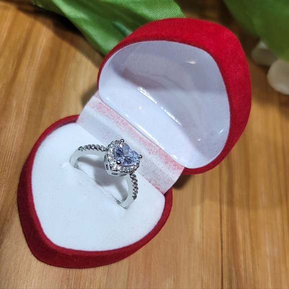 925 Sterling Silver Proposal Ring for Women,Heart,CertifiedTibetan,Engagement - Picture 3 of 8